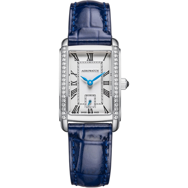 Aerowatch Mini Intuition Diamonds Small Second Leder blau - A 31104 AA01 DIA