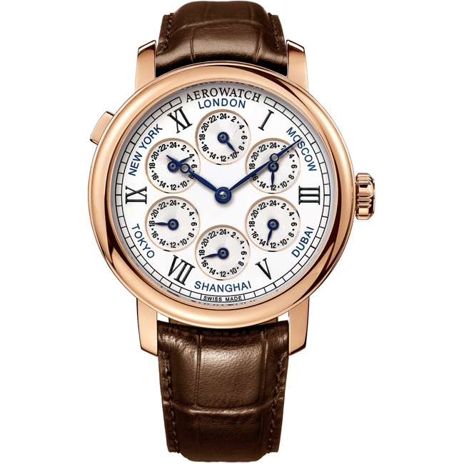 Aerowatch Renaissance 7 Time Zones Rose - A 51974 R101