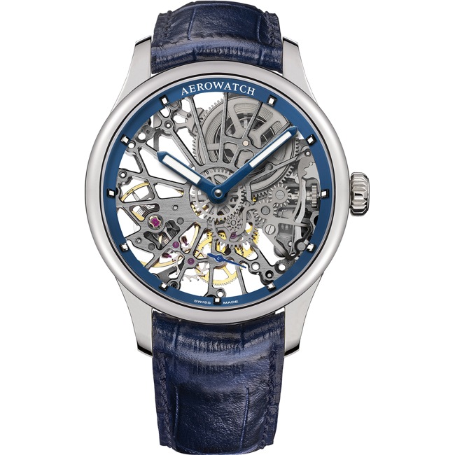 Aerowatch Renaissance Cobweb Skeleton Blau - A 50981 AA19