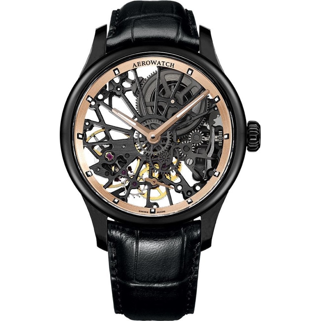 Aerowatch Renaissance Cobweb Skeleton Schwarz / Rosé - A 50981 NO20
