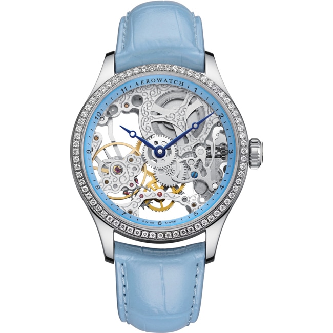Aerowatch Renaissance Skeleton Lady Diamonds Blau - A 57981 AA26 DIA