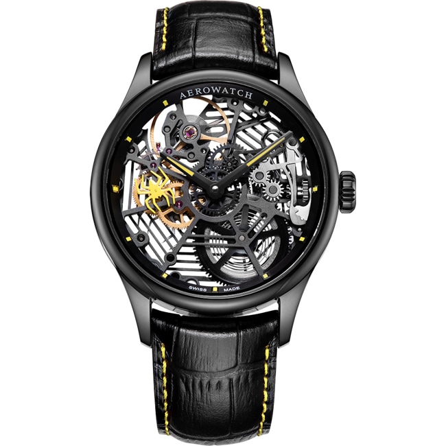 Aerowatch Renaissance Spider Skeleton Black / Yellow - A 50981 NO22