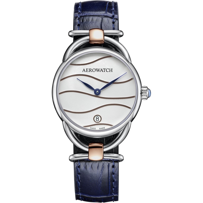 Aerowatch Sensual Dune en cuir bleu - A 07977 BI04