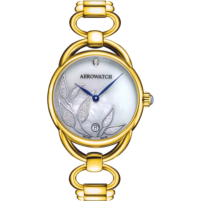 Aerowatch Sensual Tea Leaves Golden - A 07977 JA02 M
