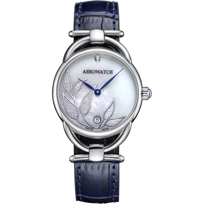 Aerowatch Sensual Tea Leaves Blue Leather - A 07977 AA02