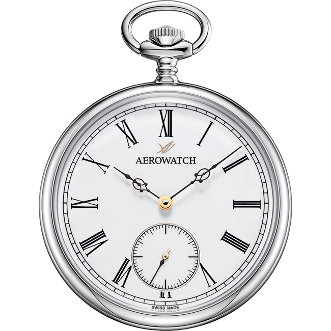 Aerowatch Taschenuhr Lépine Mechanical Römische Indizes Silbrig / Weiss Ø 48.5mm  - 50832 AA03