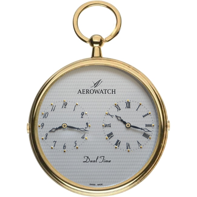 Aerowatch Montre de poche Lépine Quartz Dual Time Doré Ø 47mm - 05826 JA02