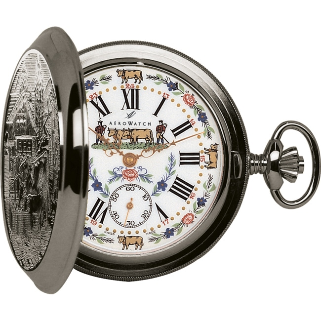 Aerowatch Montre de poche Savonnette Mechanical Belle Epoque Argenté - 55626 NI01