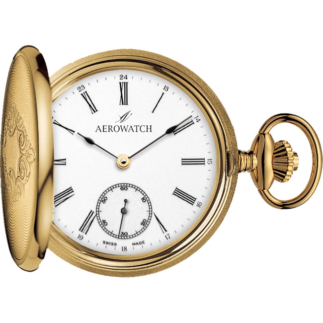 Aerowatch Pocket Watch Savonnette Mechanical Golden Ø 50mm - 55645 JA01