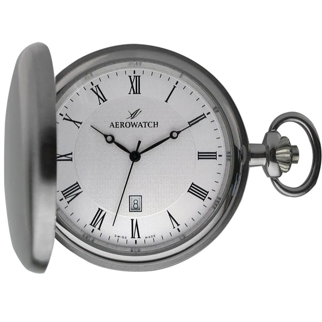 Aerowatch Pocket Watch Savonnette Quartz Silver - 42830 AA01