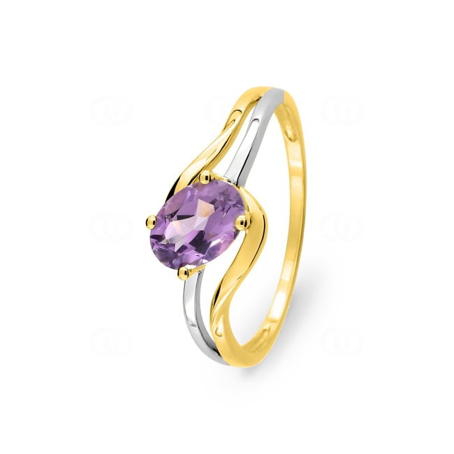 Amethyst Ring 375/9 K Gelbgold rhodiniert - 193007.A3