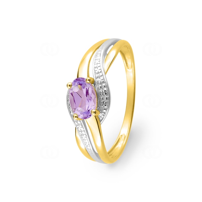Amethyst Ring 375/9 K Gelbgold rhodiniert - 197196.A3