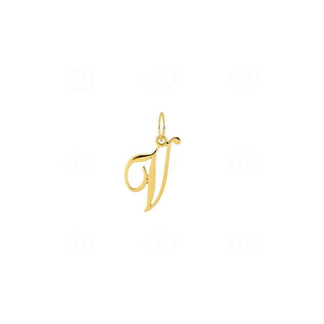 Pendentif or jaune 375/9 ct Lettre V Pendentif or jaune 375/9 ct Lettre V - 660091.V