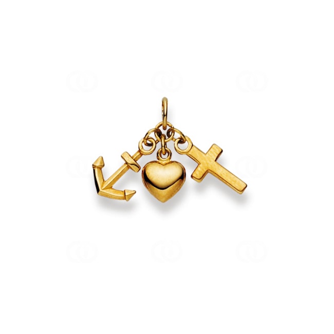 Pendant 375/9 K Yellow Gold, Faith, Hope and Charity - 4156.07172/0001