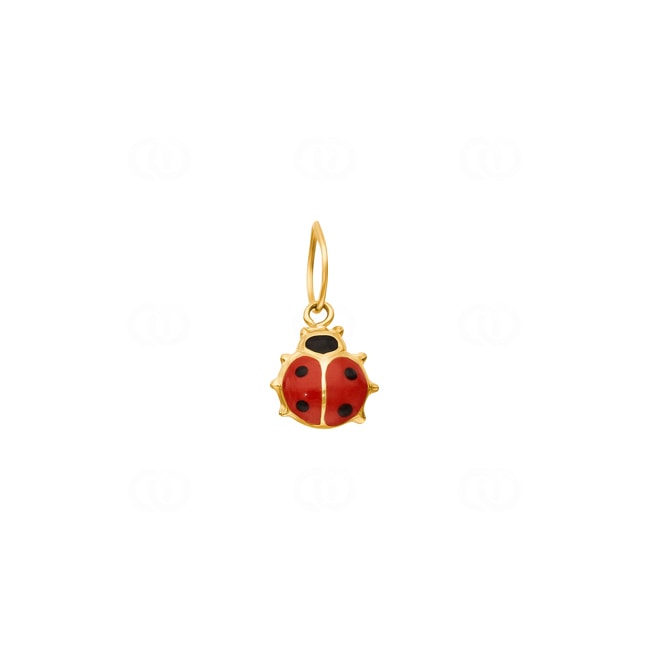 Pendentif or jaune 375/9 ct Coccinelle laqué - 660067