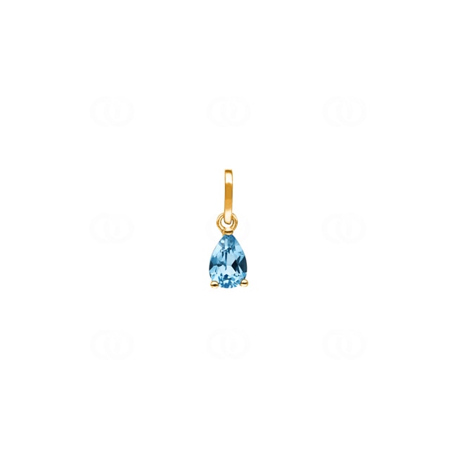 Pendentif or jaune 375/9 ct avec topaze bleue poire - 393009.T0