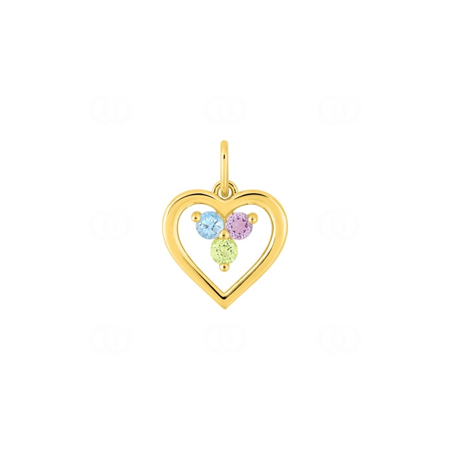 Pendentif or jaune 375/9 ct avec multi-pierres fines - 397608.V0
