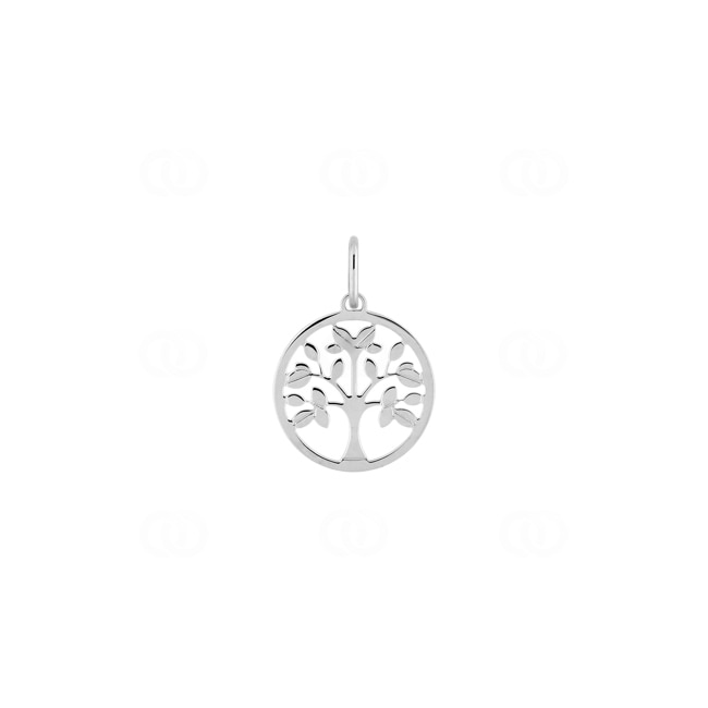 Pendentif or gris 375/9 ct Arbre de vie Ø 12mm - 397210.01