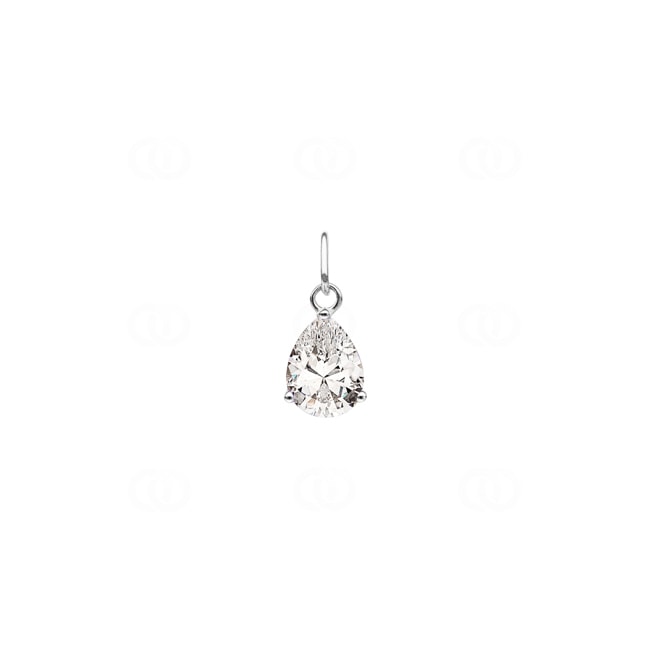 Pendentif or gris 375/9 ct avec zircone poire - 393009.Z1