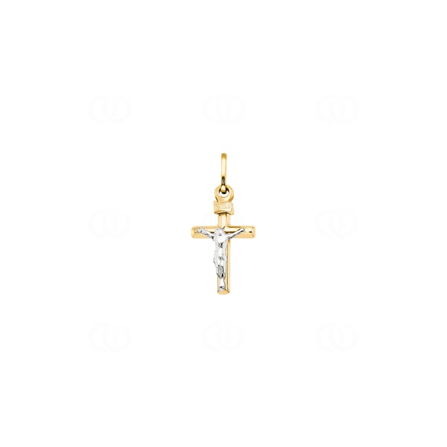 Pendant 750/18 K Yellow and White Gold Crucifix 11x19mm - 2786.1G