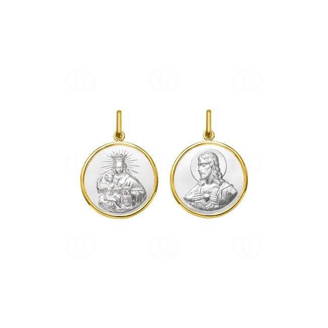 Anhänger 750/18 K Gelb-/Weissgold Jungfrau Maria & Jesus - AY3078