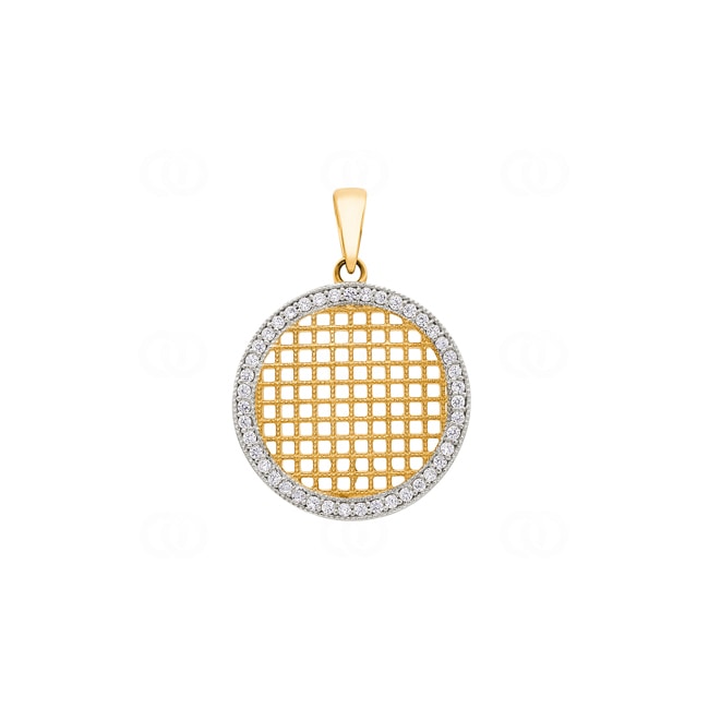 Anhänger 750/18 K Gelb-/ Weissgold mit Zirkonia - PP0342-03