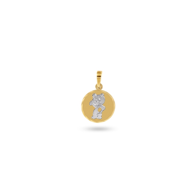 Pendant 750/18 K Yellow and White Gold Teddy Bear - 8228-02
