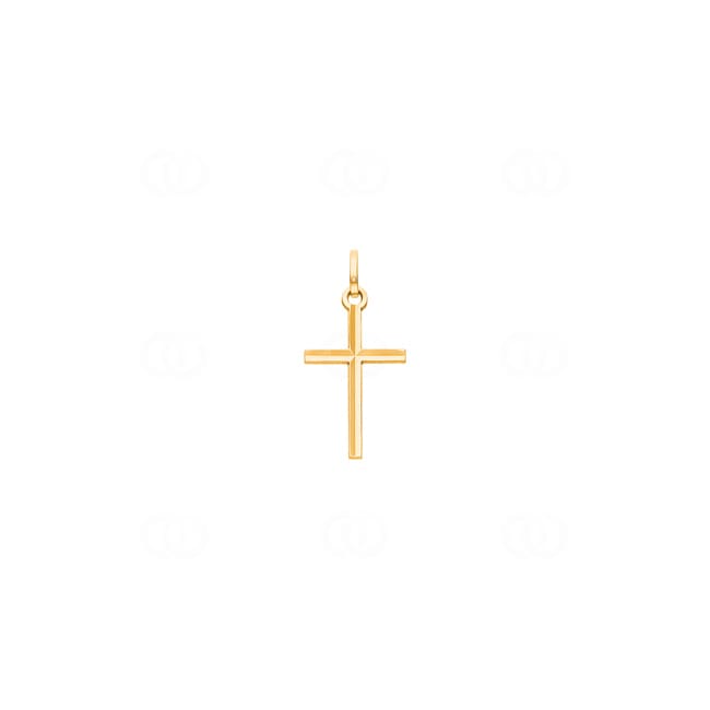 Pendant 750/18 K Yellow Gold Cross 12 x 18mm - 7474