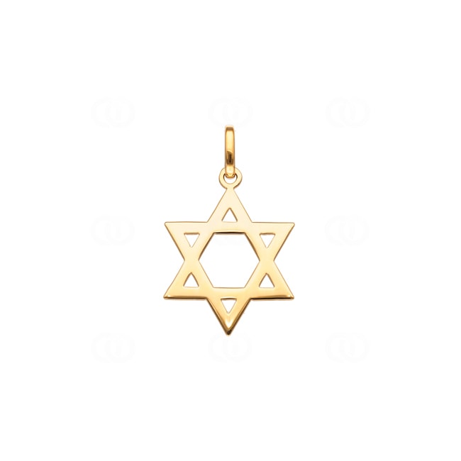 Pendentif or jaune 750/18 ct Étoile de david 12x14mm - 2753.1