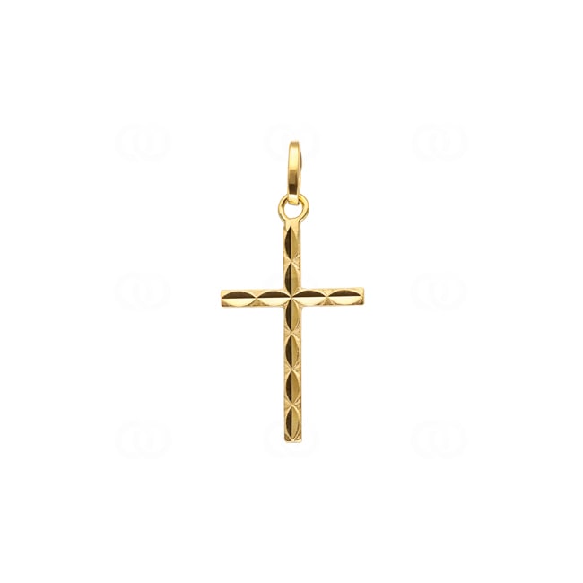 Pendentif or jaune 750/18 ct Croix 12x18mm - 74114