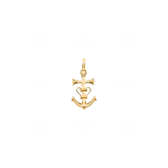 Pendentif or jaune 750/18 ct 12x20mm, Foi, amour, espoir  - P69