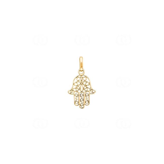 Pendentif or jaune 750/18 ct 13x15mm, Main de Fatma - P133.2