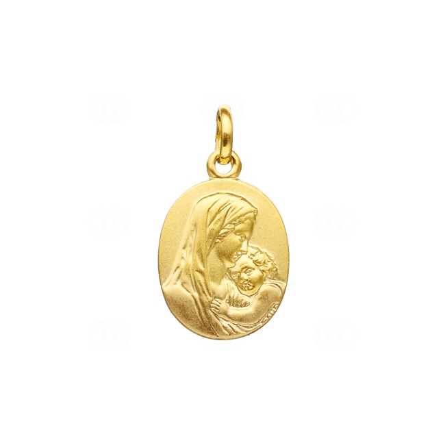 Pendant 750/18 K Yellow Gold 13x16mm, Madonna with Child - 20321