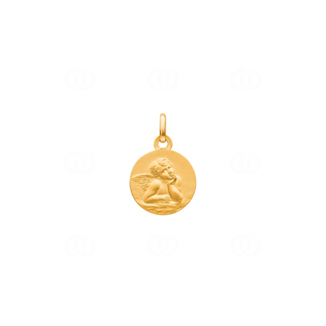 Pendant 750/18 K Yellow Gold Guardian Angel 14mm - 38914