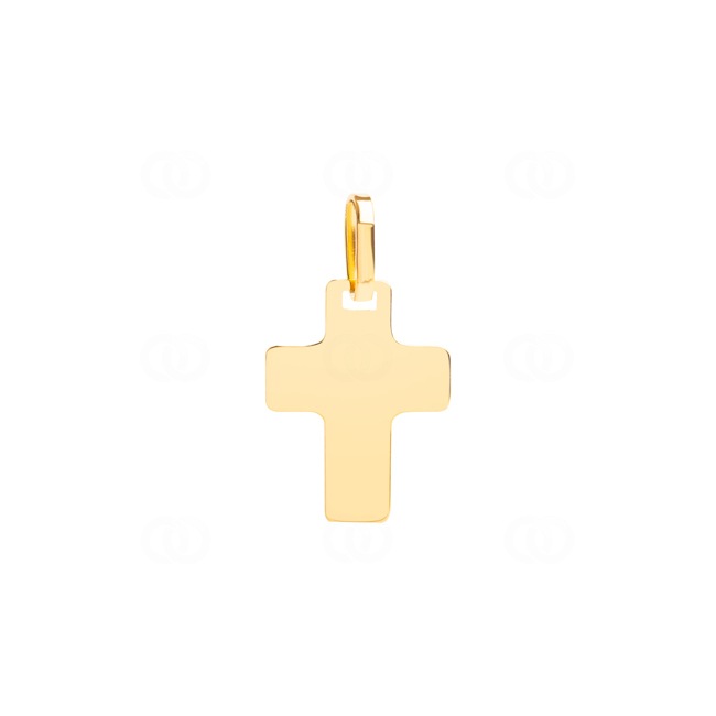 Pendant 750/18 K Yellow Gold Cross 14x19mm - P37
