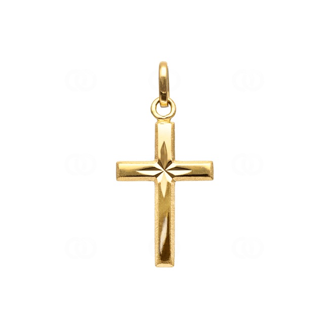 Anhänger 750/18 K Gelbgold Kreuz 14x21mm - 7438
