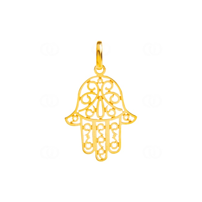 Pendentif or jaune 750/18 ct 16x20mm, Main de Fatma - P133.3
