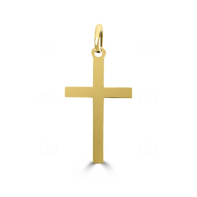 Anhänger 750/18 K Gelbgold Kreuz 17x30mm - 7411.2