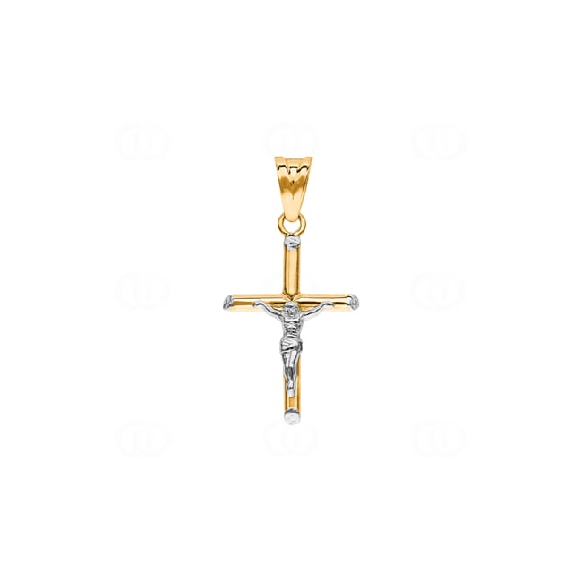 Pendant 750/18 K Yellow Gold Cross with Jesus 26 x 16mm - AKH322GG