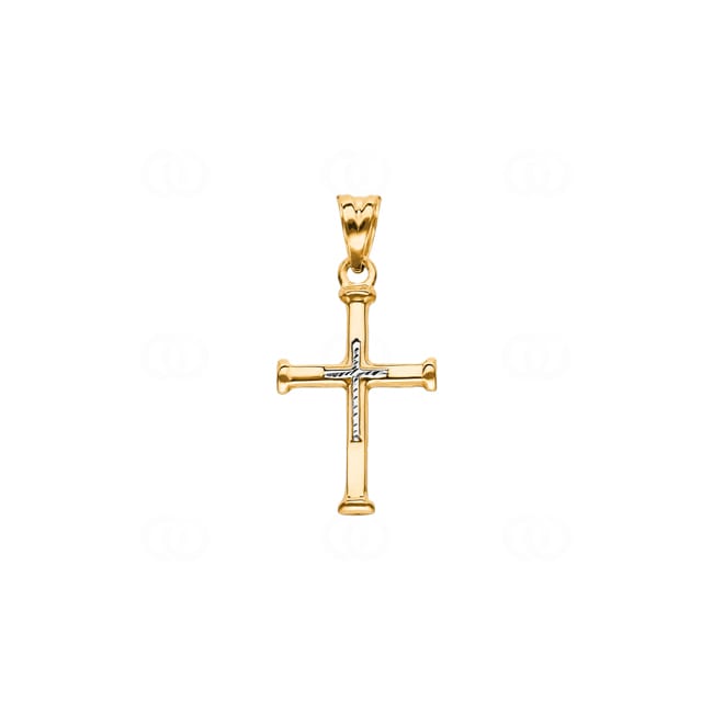 Pendant 750/18 K Yellow Gold Cross 27 x 17mm - AKH315GG