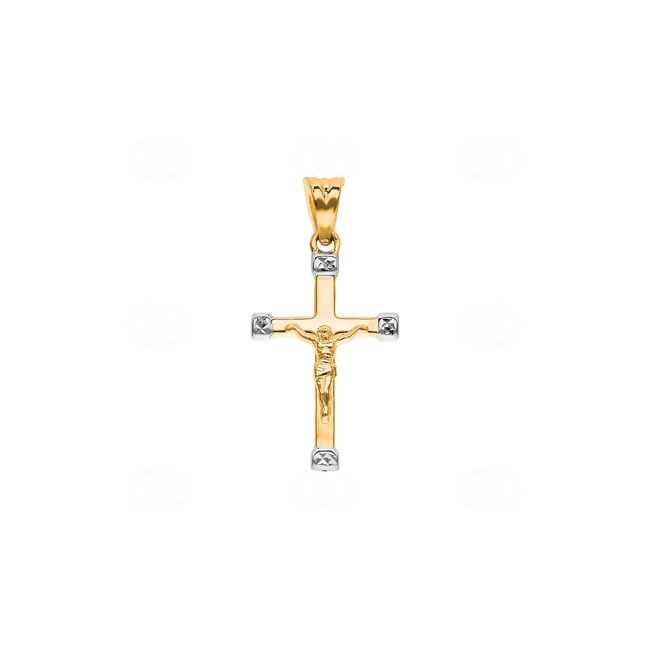 Pendant 750/18 K Yellow Gold 28 x 17mm, Cross with Jesus Pendant 750/18 K Yellow Gold 28 x 17mm, Cross with Jesus - AKH0063GG