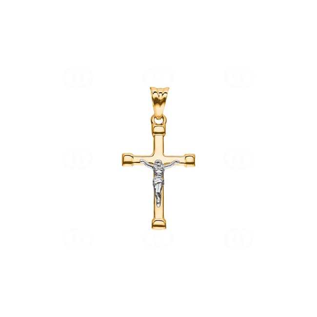 Anhänger 750/18 K Gelbgold Kreuz mit Jesus 28 x 17mm - AKH0088GG