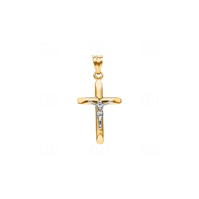 Anhänger 750/18 K Gelbgold Kreuz mit Jesus 29 x 17mm - AKH0062GG