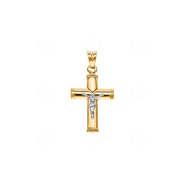 Anhänger 750/18 K Gelbgold Kreuz mit Jesus 30 x 18mm - AKH0012GG