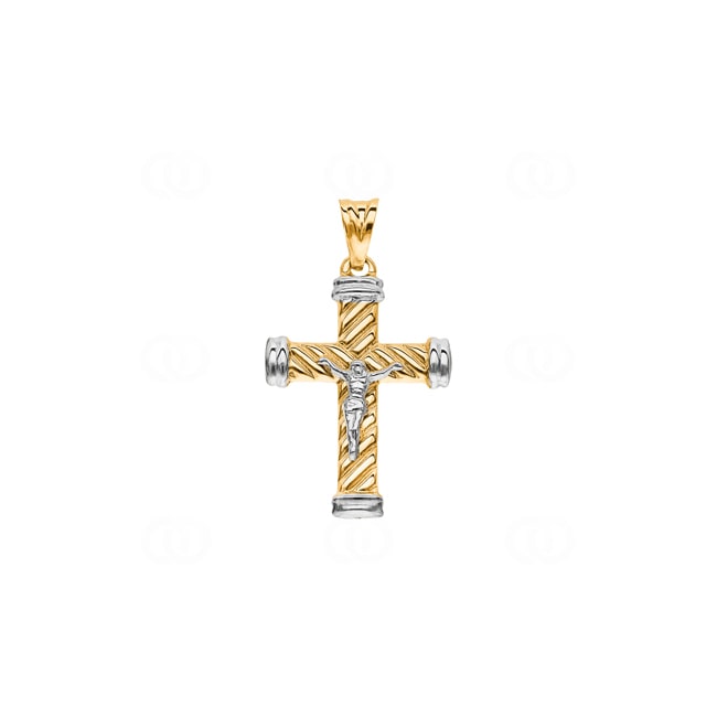 Anhänger 750/18 K Gelbgold 30 x 20mm, Kreuz mit Jesus - AKH0066GG