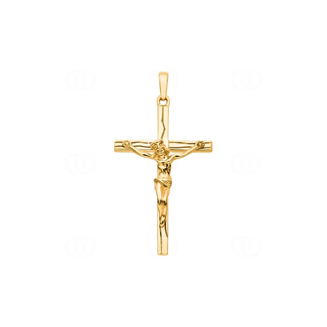 Pendentif or jaune 750/18 ct Croix avec jésus 33 x 20mm - PP04486-GG