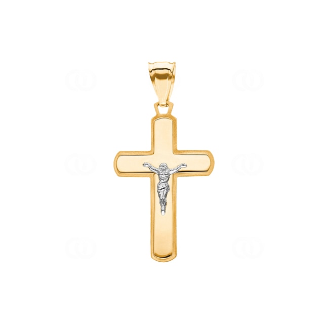Anhänger 750/18 K Gelbgold Kreuz mit Jesus 35 x 21mm - AKH0038GG