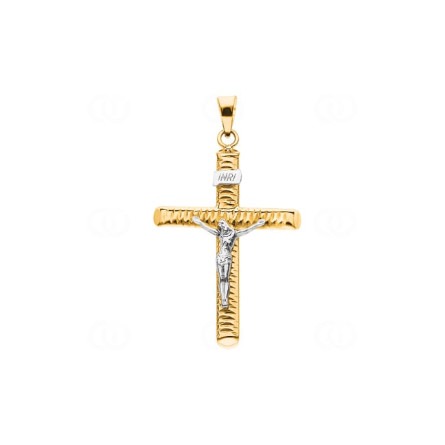 Pendentif or jaune 750/18 ct 36 x 23mm, Croix avec Jésus Pendentif or jaune 750/18 ct 36 x 23mm, Croix avec Jésus - TH3411GG