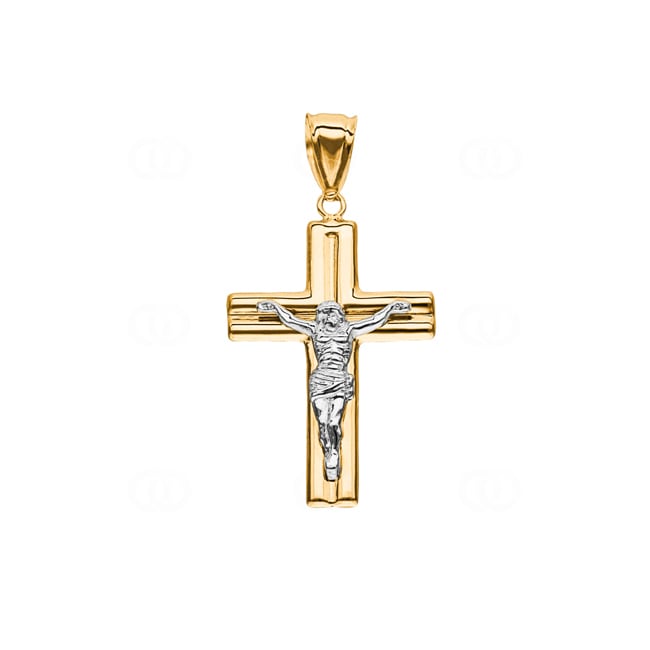 Anhänger 750/18 K Gelbgold Kreuz mit Jesus 37 x 23mm - AKH0036GG