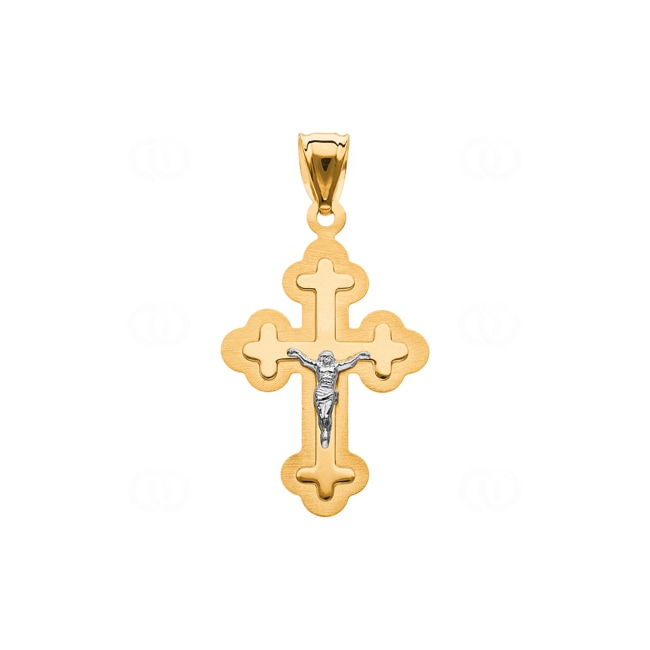 Anhänger 750/18 K Gelbgold 37 x 24mm, Kreuz mit Jesus - AKH0040GG